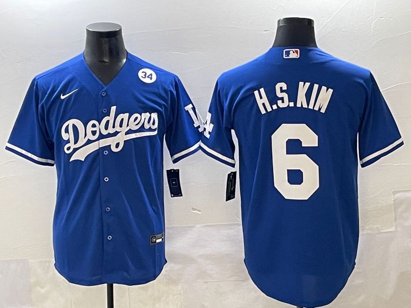 Men 2025 Los Angeles Dodgers #6 H.S.Kim Blue Game Nike MLB Jersey style 8
